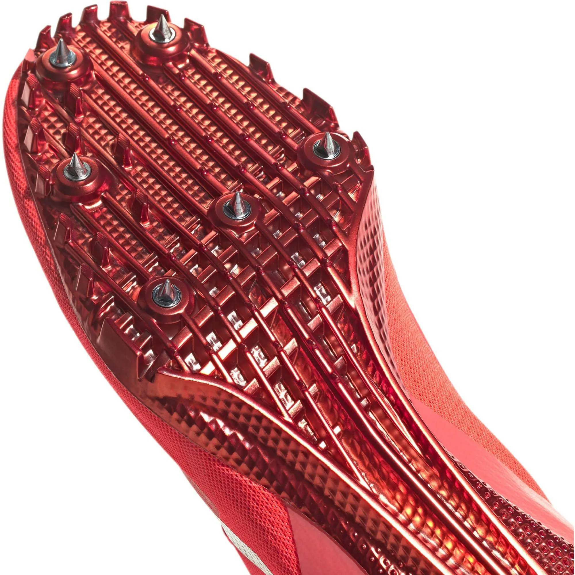 Red Adidas Adizero Finesse High-Performance Running Spikes