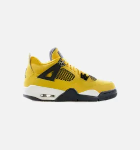 Air Jordan 4 Retro Lightning Grade School Lifestyle Shoe - Tour Yellow/White/Dark Blue Grey Limit One Per Customer