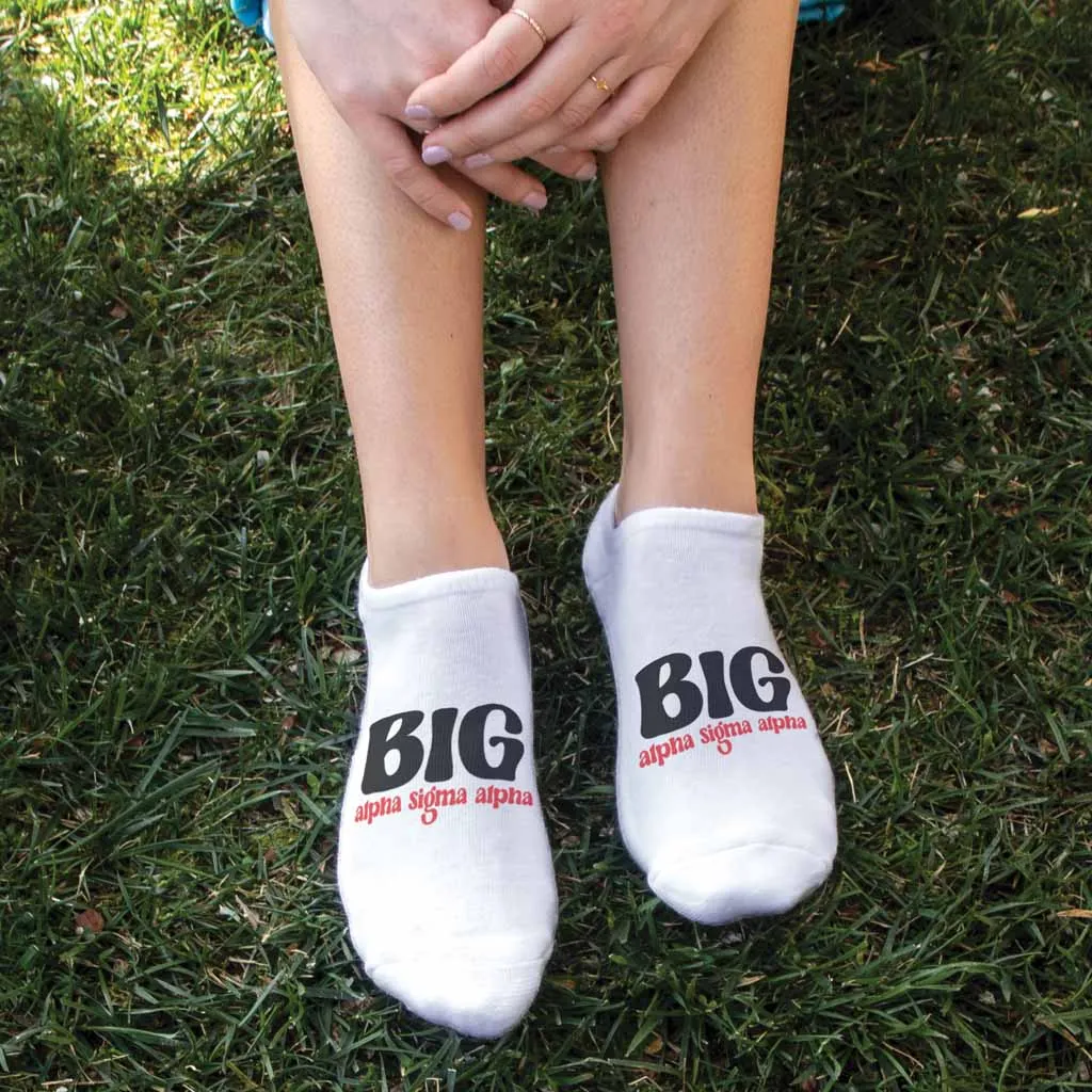 Alpha Sigma Alpha No Show Socks for Bigs and Littles