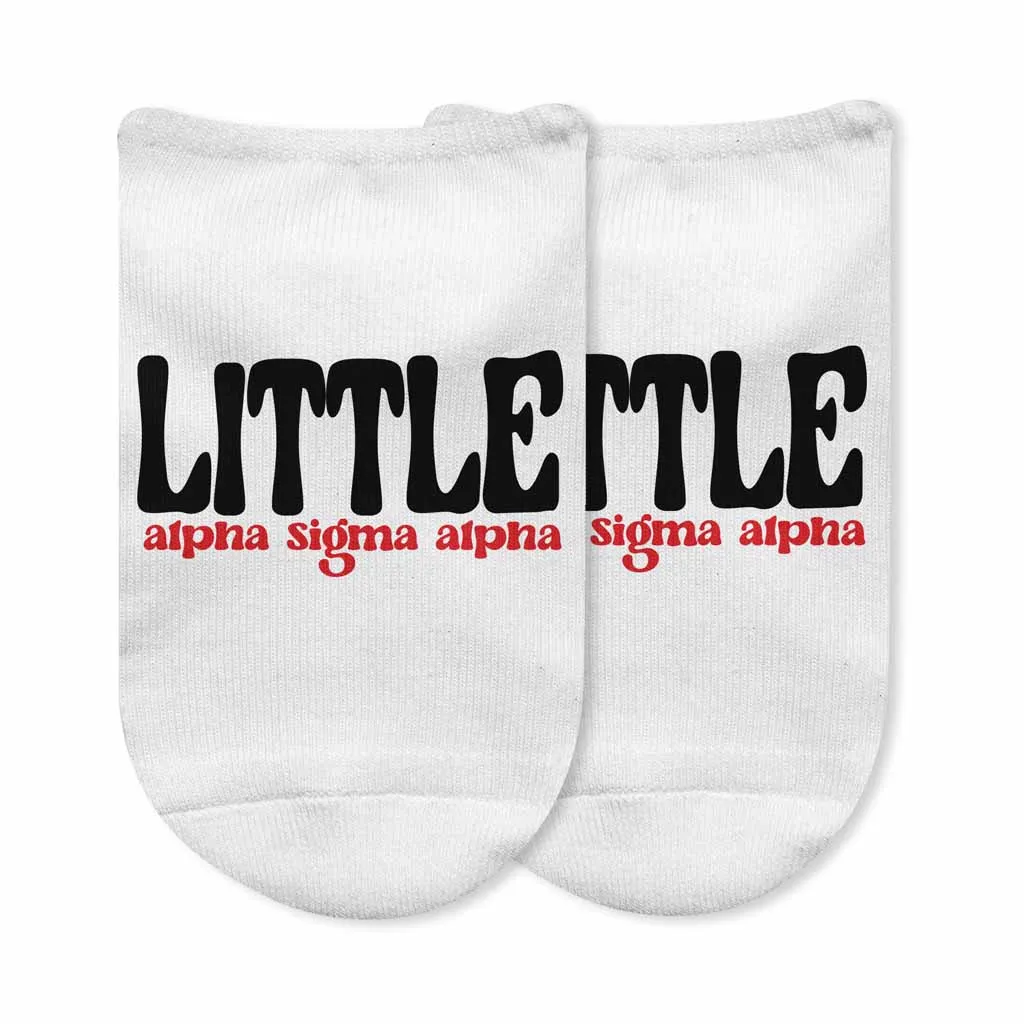 Alpha Sigma Alpha No Show Socks for Bigs and Littles