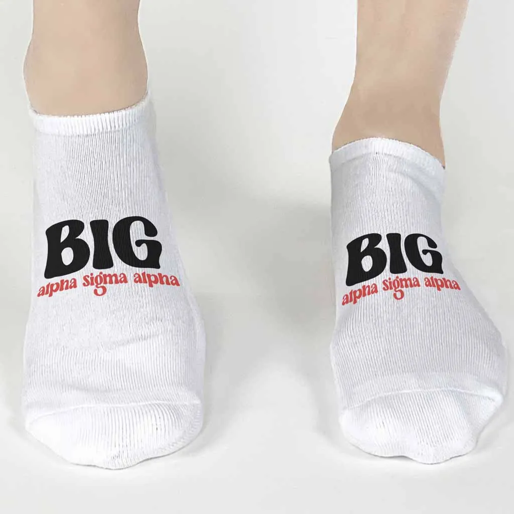 Alpha Sigma Alpha No Show Socks for Bigs and Littles