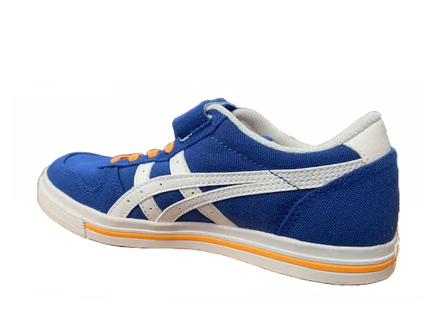 Asics children's sneakers shoe with elastic lace and velcro Aaron C6B7N 4901 blue-orange