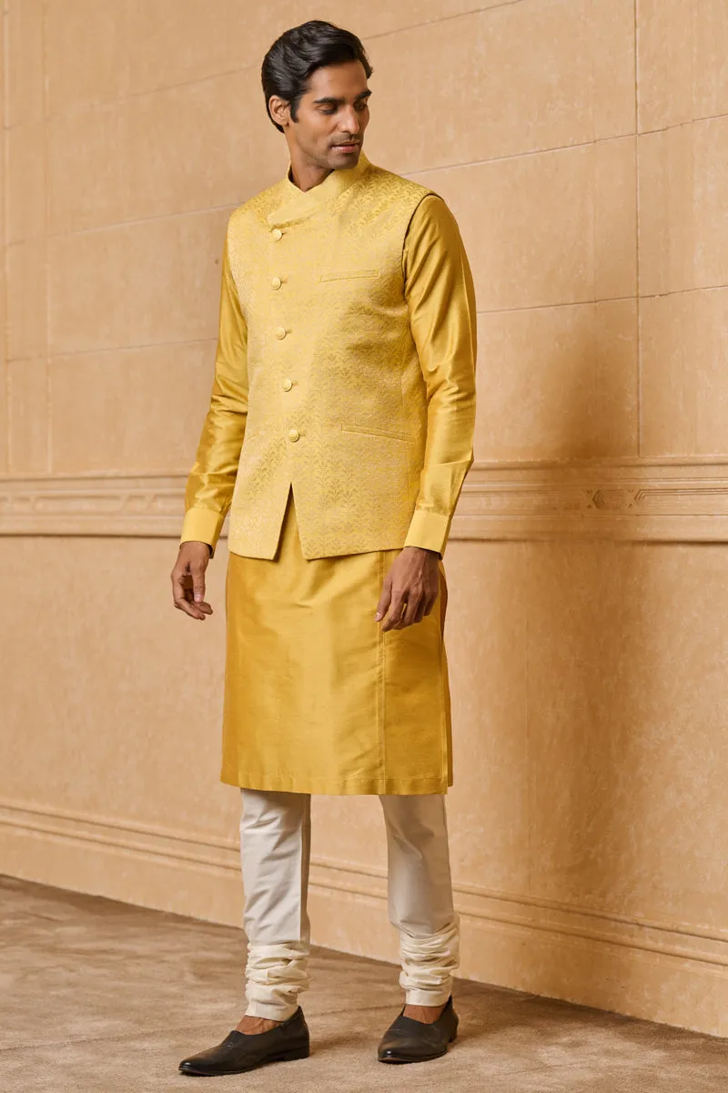 Asymmetric Jacquard Kurta Bundi Set