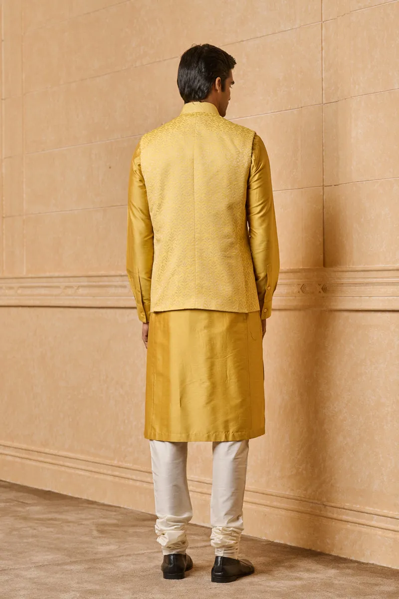 Asymmetric Jacquard Kurta Bundi Set