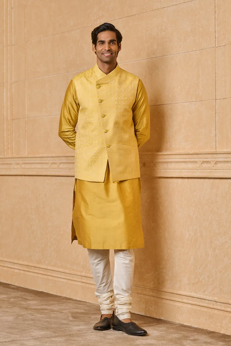 Asymmetric Jacquard Kurta Bundi Set