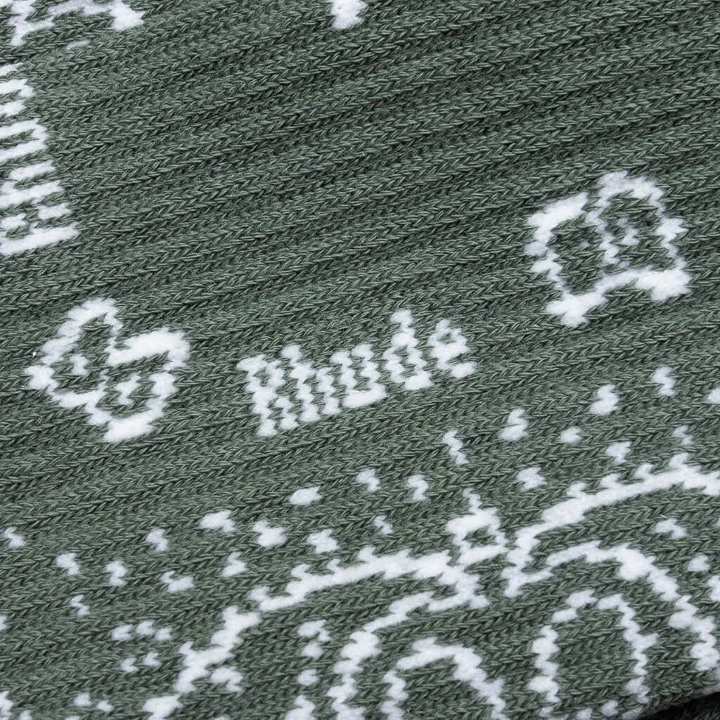 Bandana Jacquard Sock - Sage