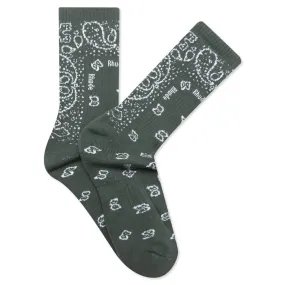 Bandana Jacquard Sock - Sage