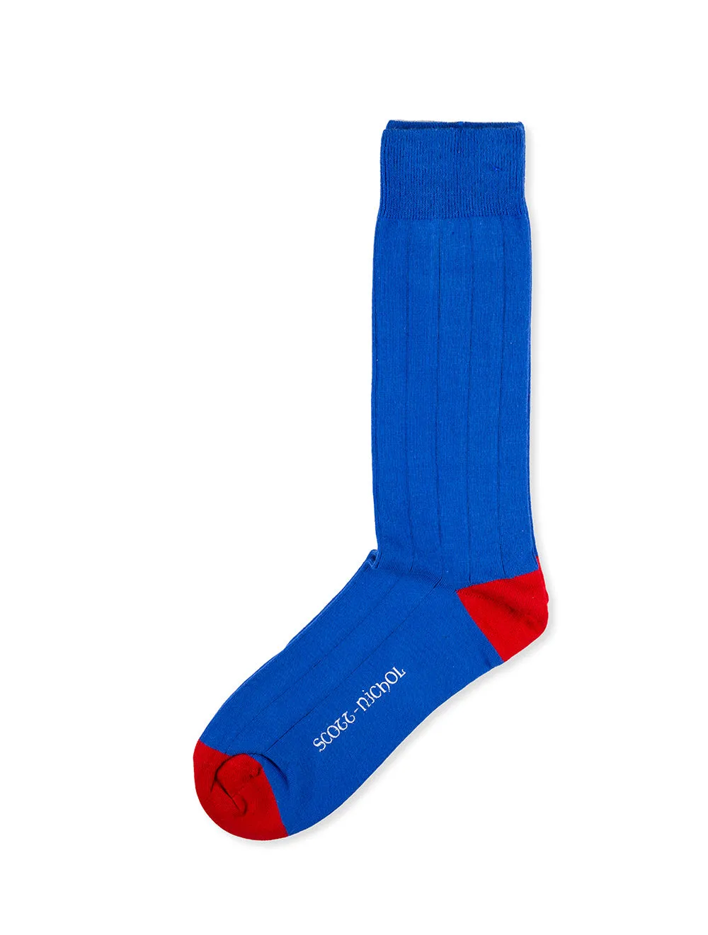 Burford Rib Contrast Sock Blue