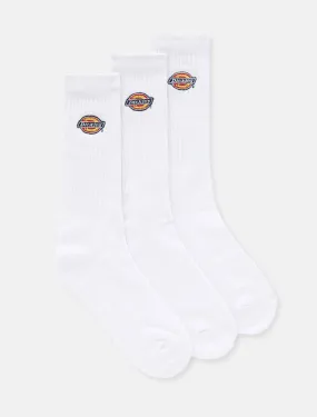 Dickies Unisex sock with Valey Grove logo DK0A4X82WHX white pack of 3 pairs 