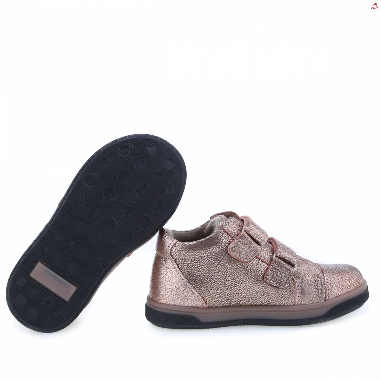 (EX2675-39) Emel shoes velcro trainers Rose Gold