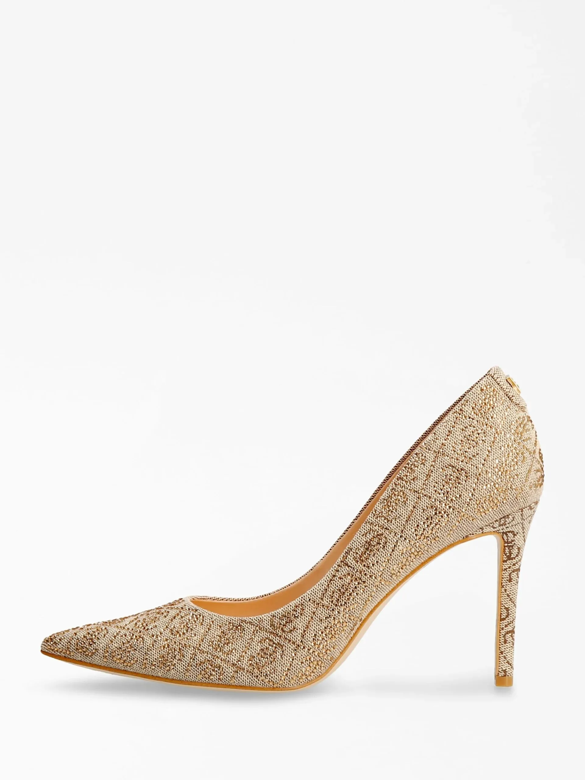 GUESS Piera Rinestone Denim Court Shoe Gold