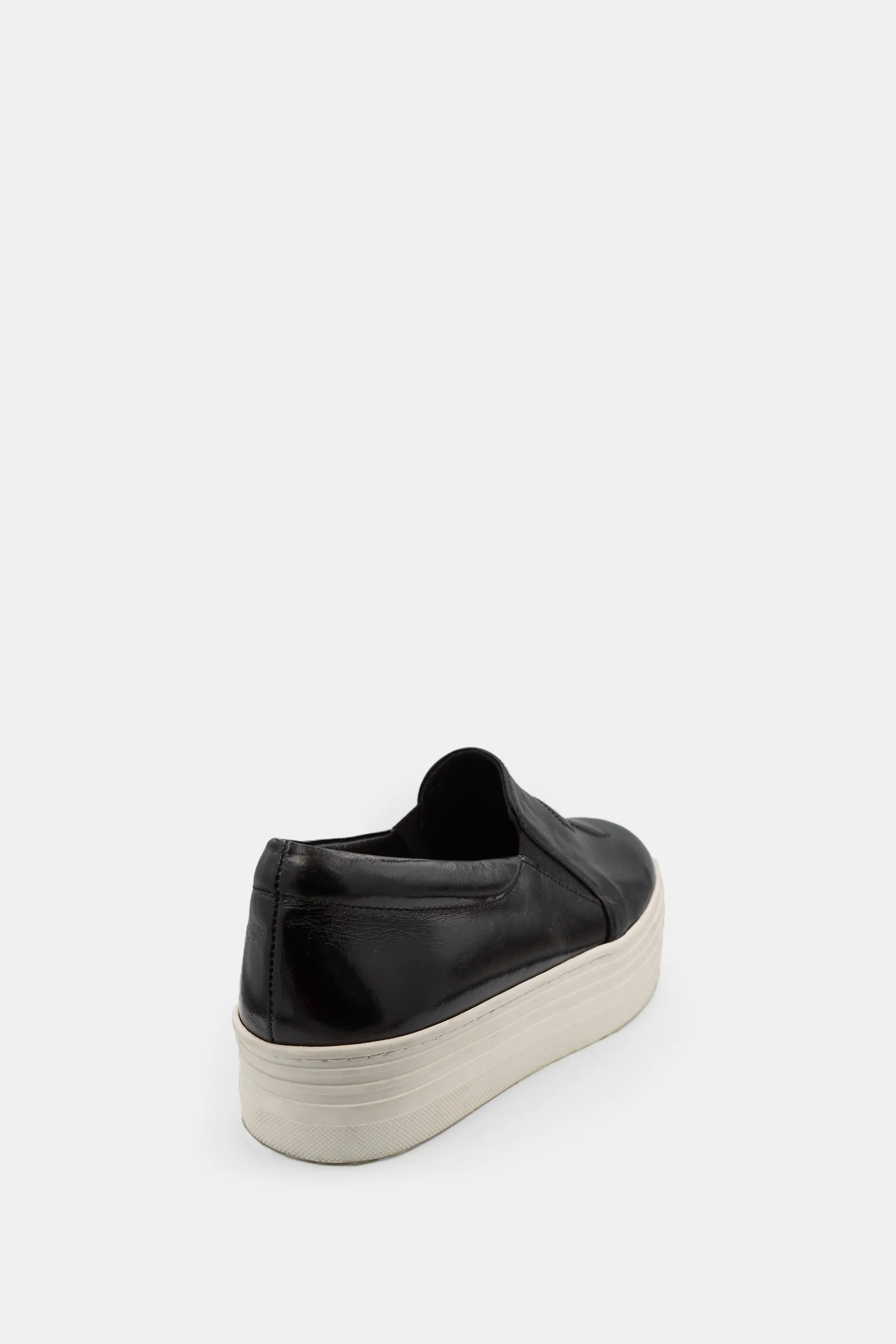 Handmade "23" Leather Platform Sneakers, Black