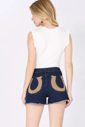 Horse Shoe Denim Shorts