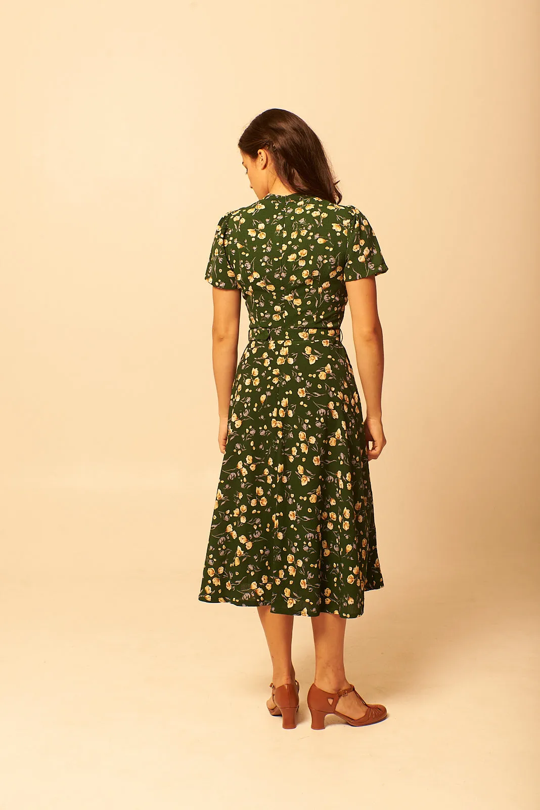 Jenny Green & Cream Floral Dress