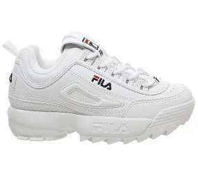 Kids Fila Disruptor Ii Kids White Fila Navy Fila Red Uk Size 10 Youth