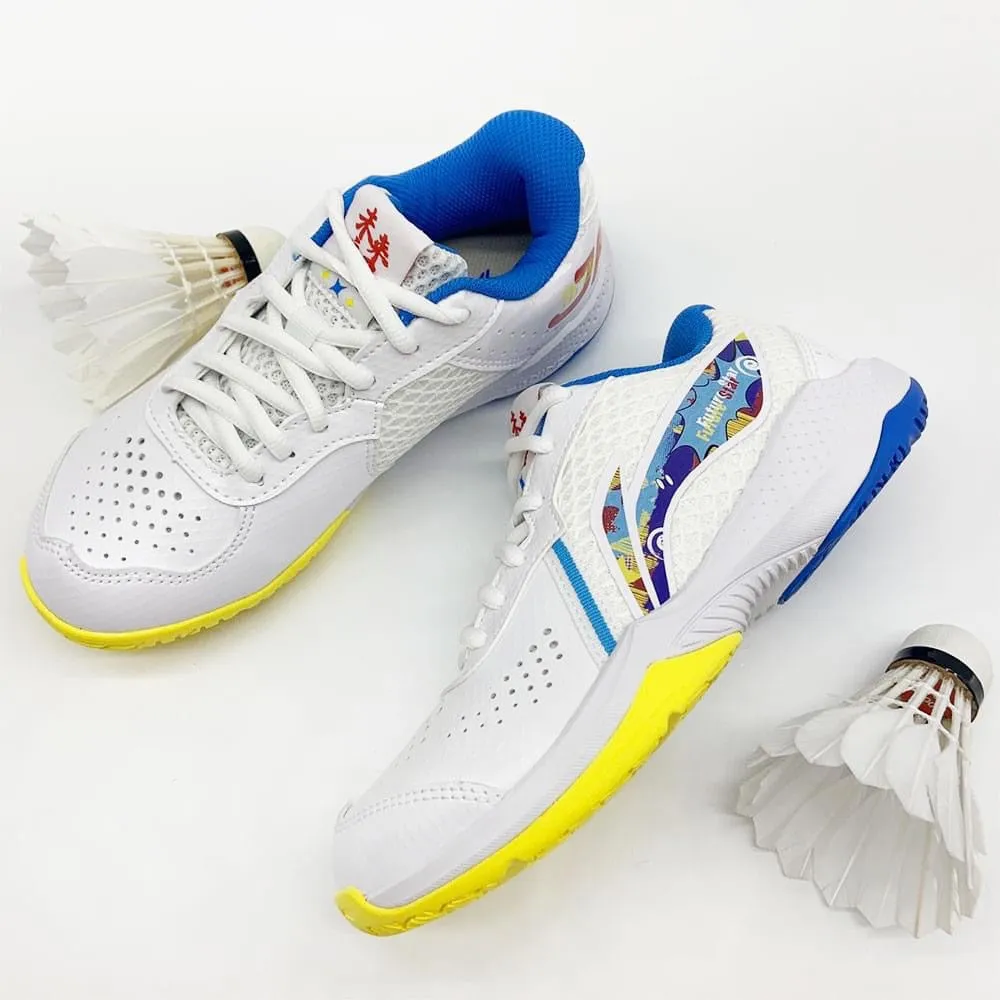 Li Ning Lei Ting Badminton Kid's Shoe [White/Blue] AYTT014-3