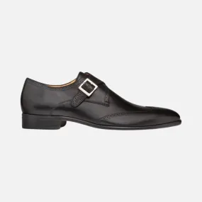 Men’s Mezlan single monk strap wingtip black Dress shoe Forest