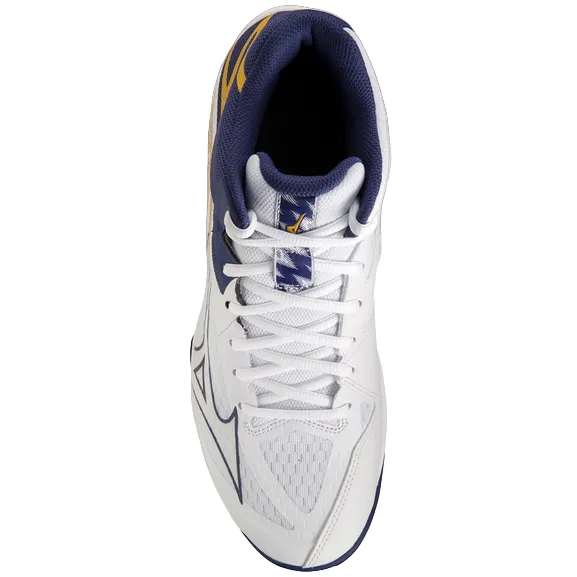 Mizuno men's volleyball shoe Thunder Blade Z Mid V1GA237543 white-blue-gold