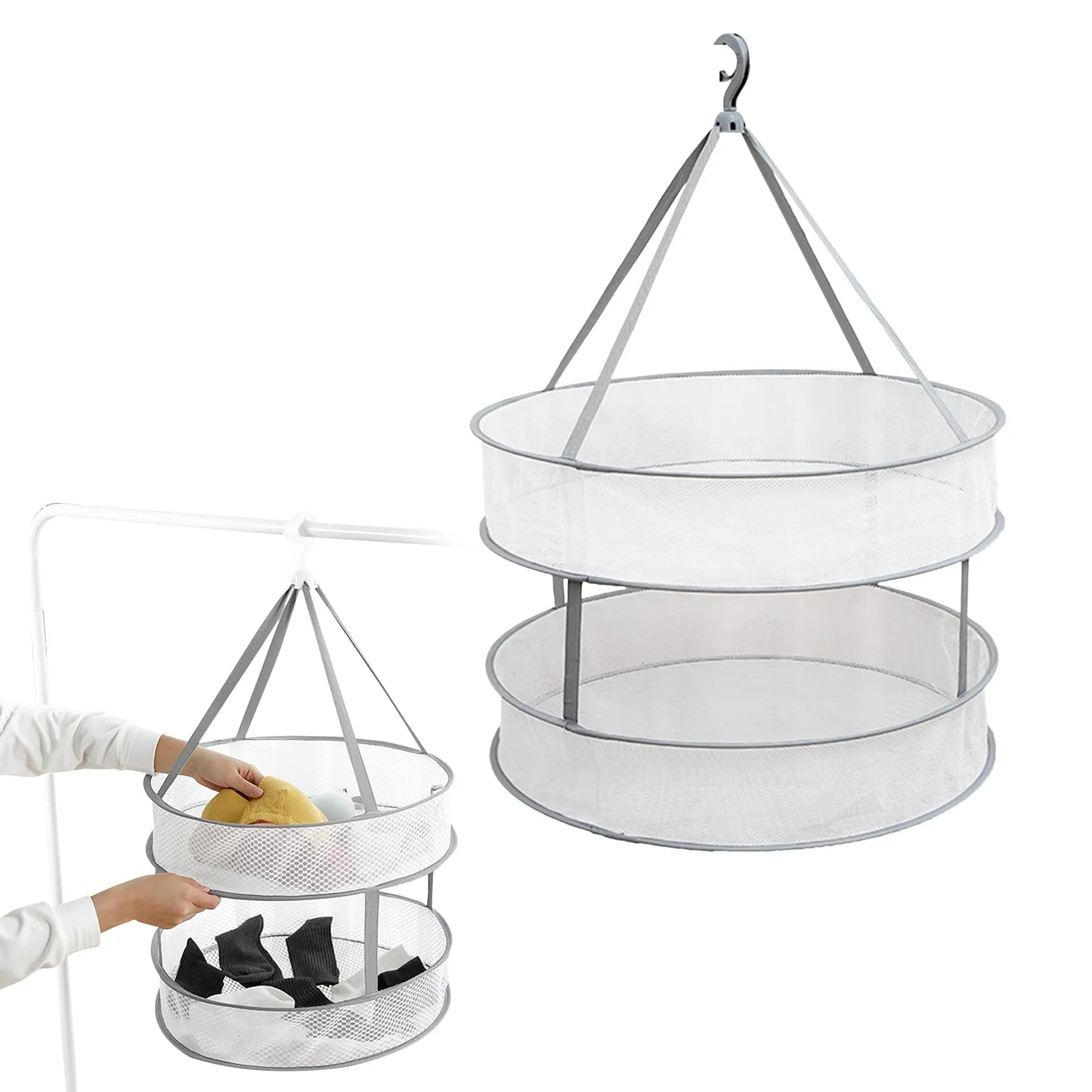 Multi-Layer Folding Clothes Drying Laundry Basket