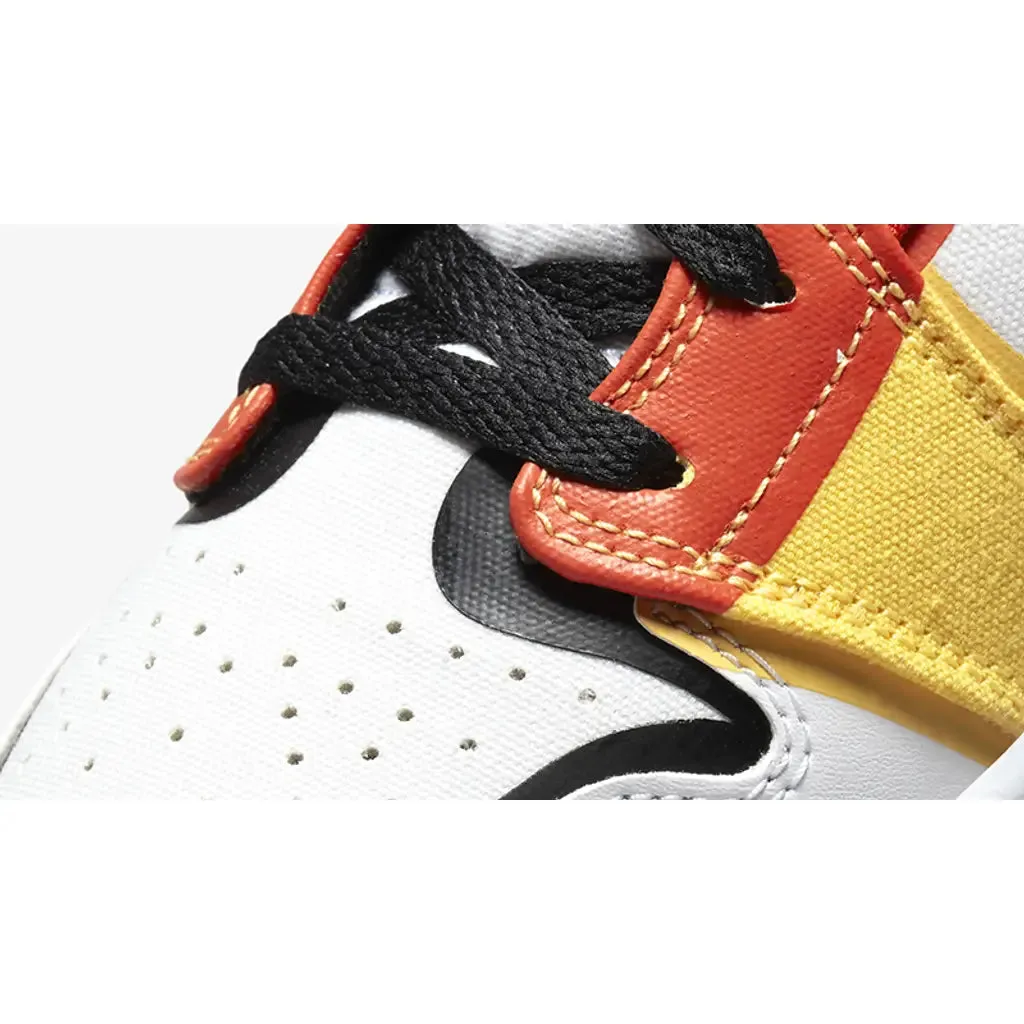 Nike Kid's Air Jordan 1 Mid Shoes - White / Black / Red / Yellow / Blue