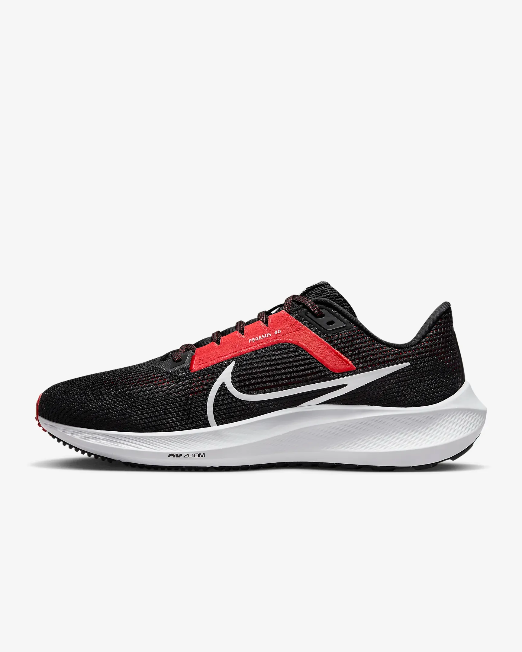 Nike Men's Pegasus 40 Shoes - Black / Light Crimson / White