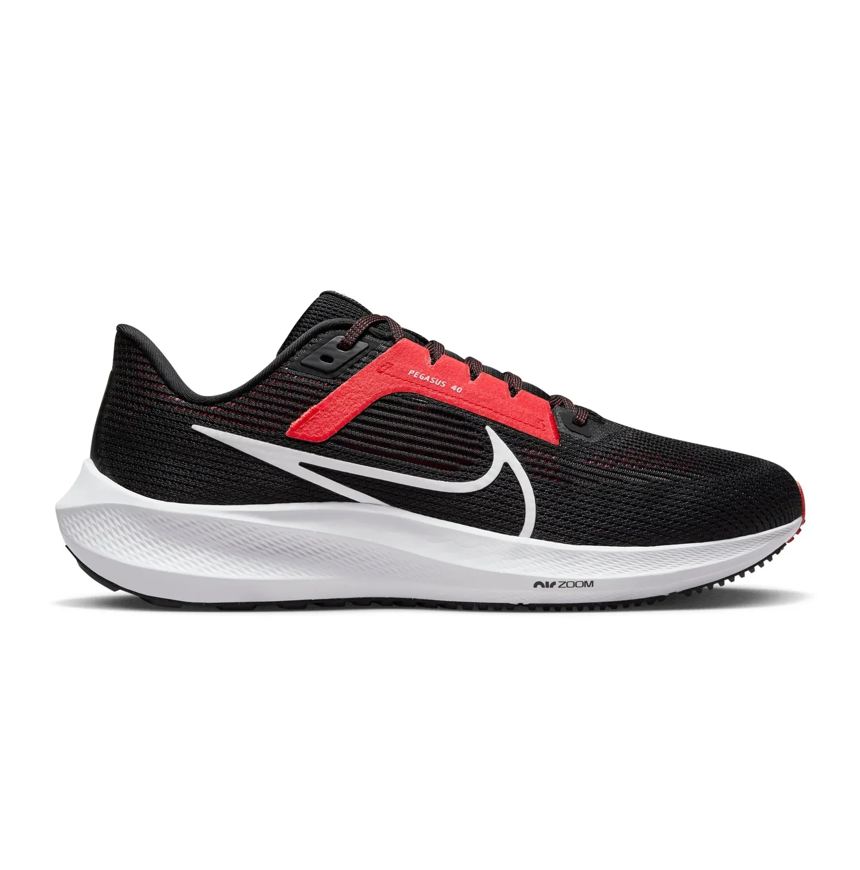 Nike Men's Pegasus 40 Shoes - Black / Light Crimson / White