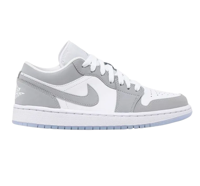 Nike Women's Air Jordan 1 Low Shoes - White / Wolf Grey