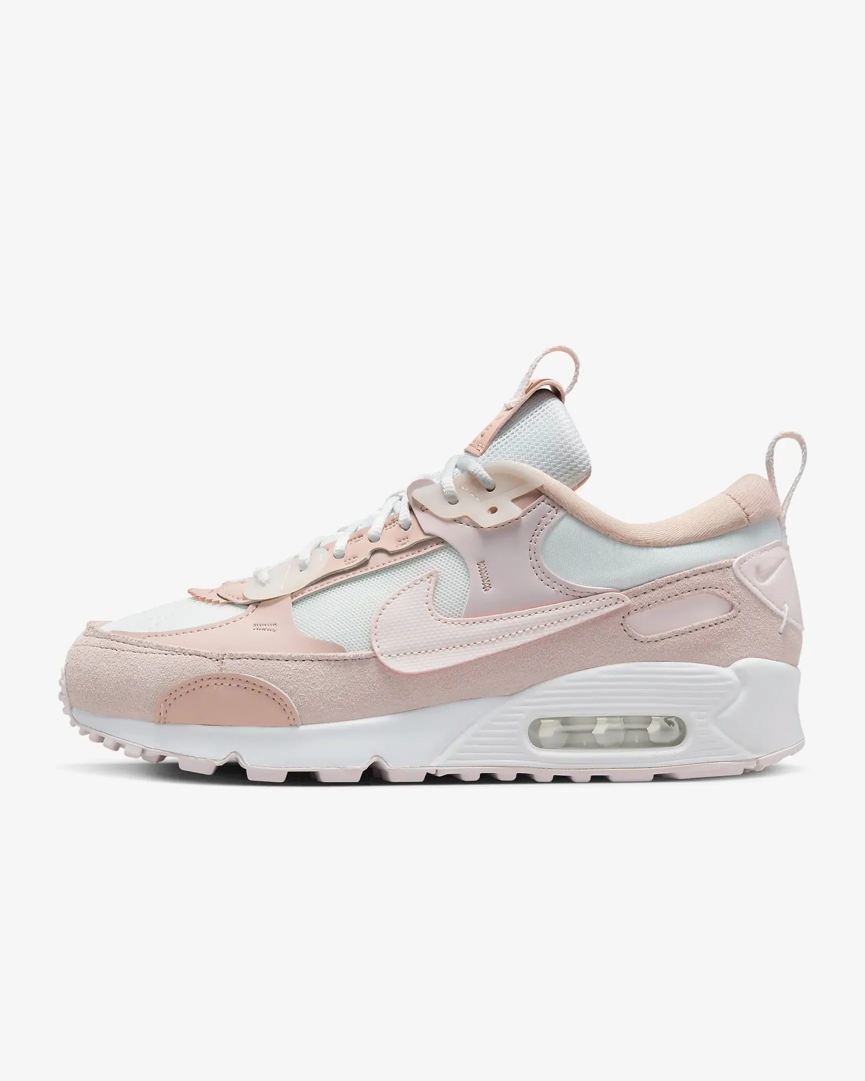 Nike Women's Air Max 90 Futura Shoes - Summit White / Barely Rose / Pink Oxford / Light Soft Pink