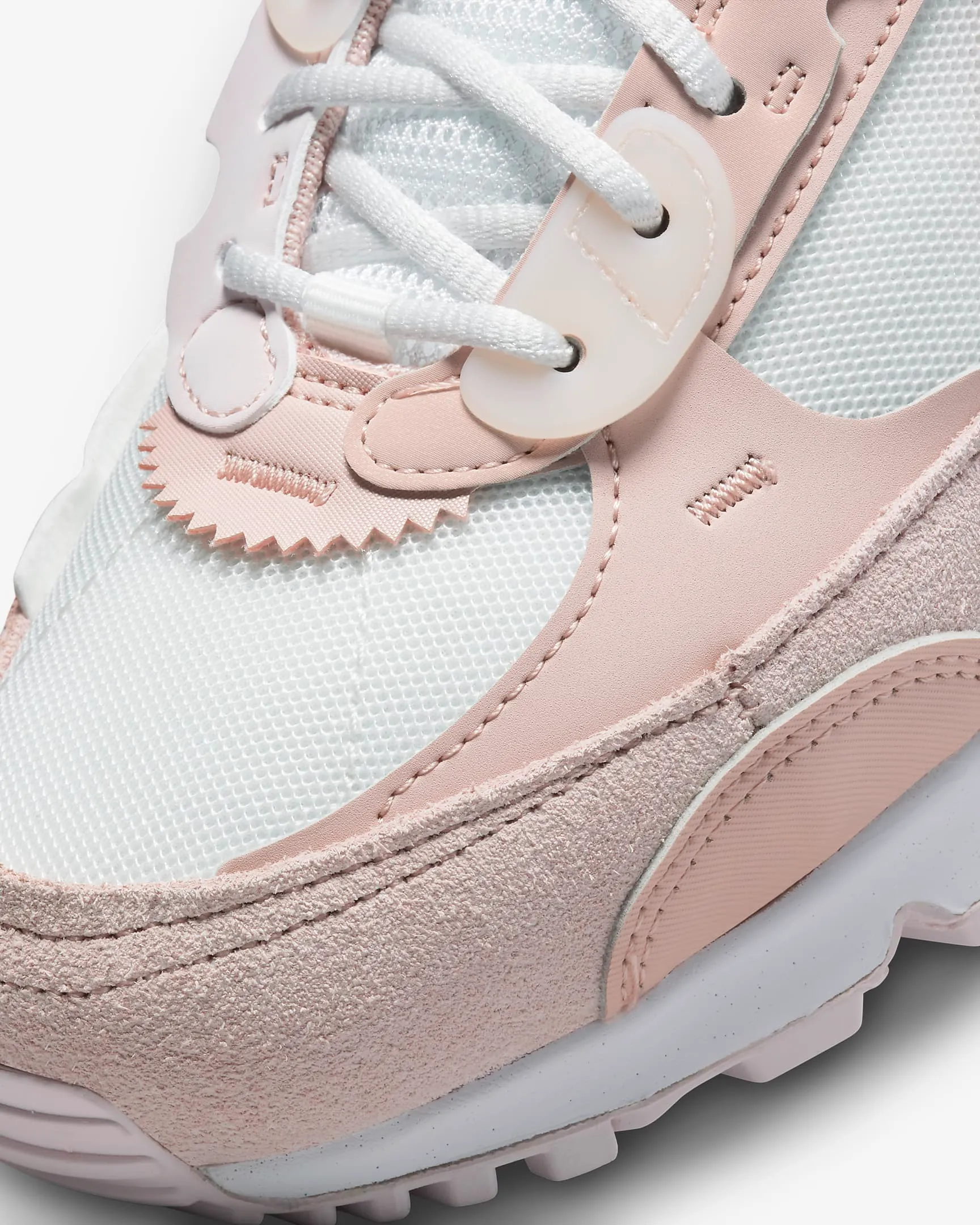 Nike Women's Air Max 90 Futura Shoes - Summit White / Barely Rose / Pink Oxford / Light Soft Pink