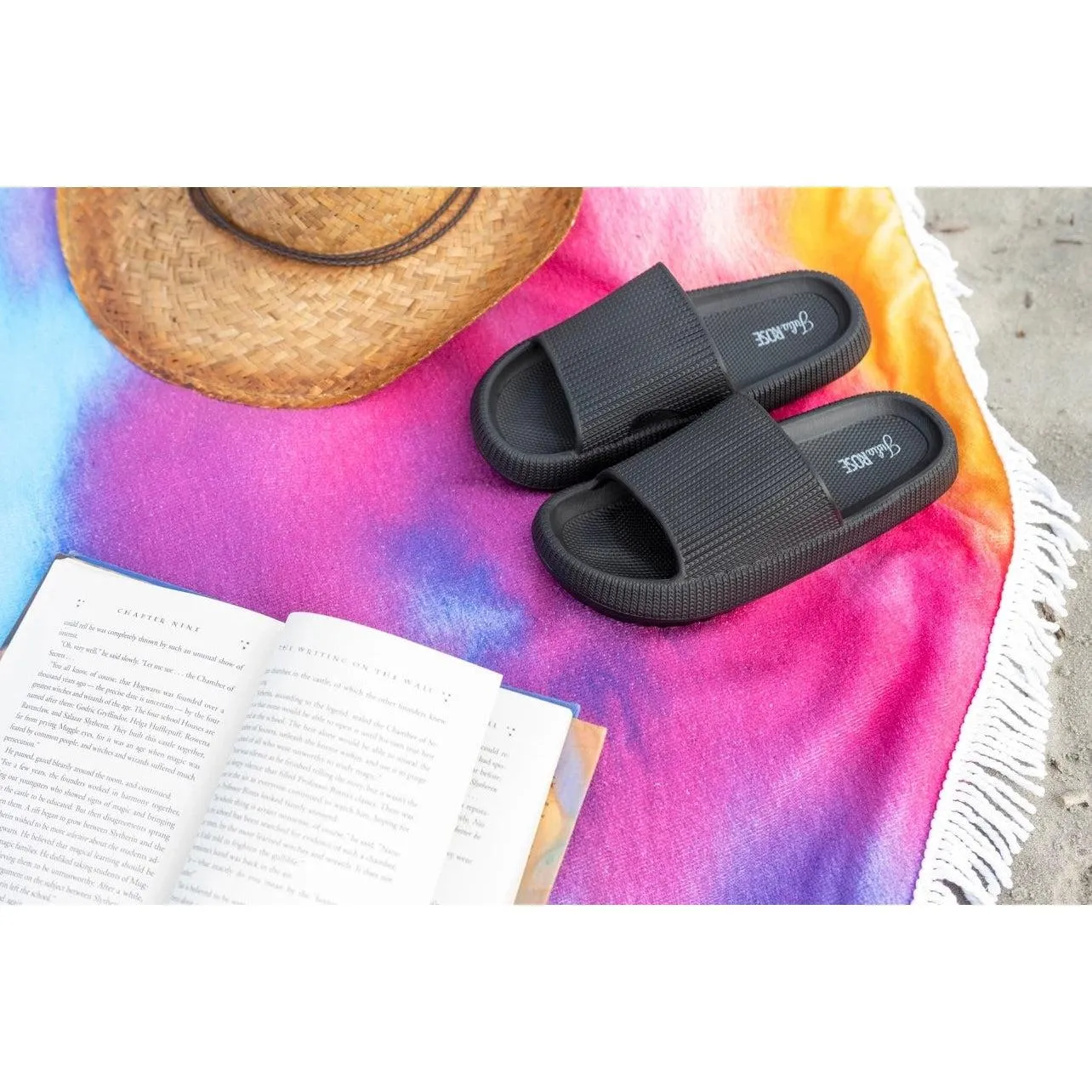 Ready to Ship | Black Insanely Comfy -Beach or Casual Slides