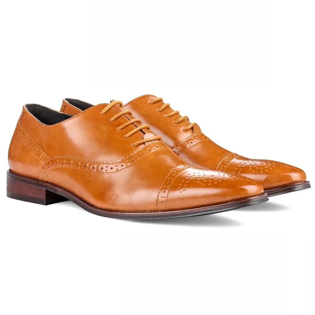 Signature Men's Brogue Cap Toe Dress Shoes