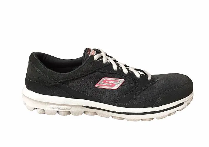 Skechers Womens Go Walk Action Sneakers, Model 13668/CCCL, Charcoal Grey