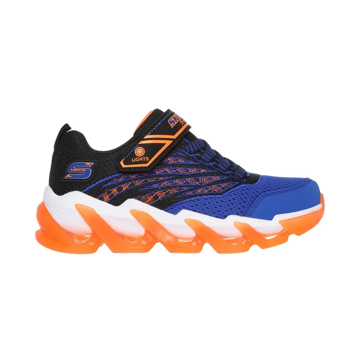 Sketchers PS (Preschool) S Lights: Mega Surge Black/Orange/Blue