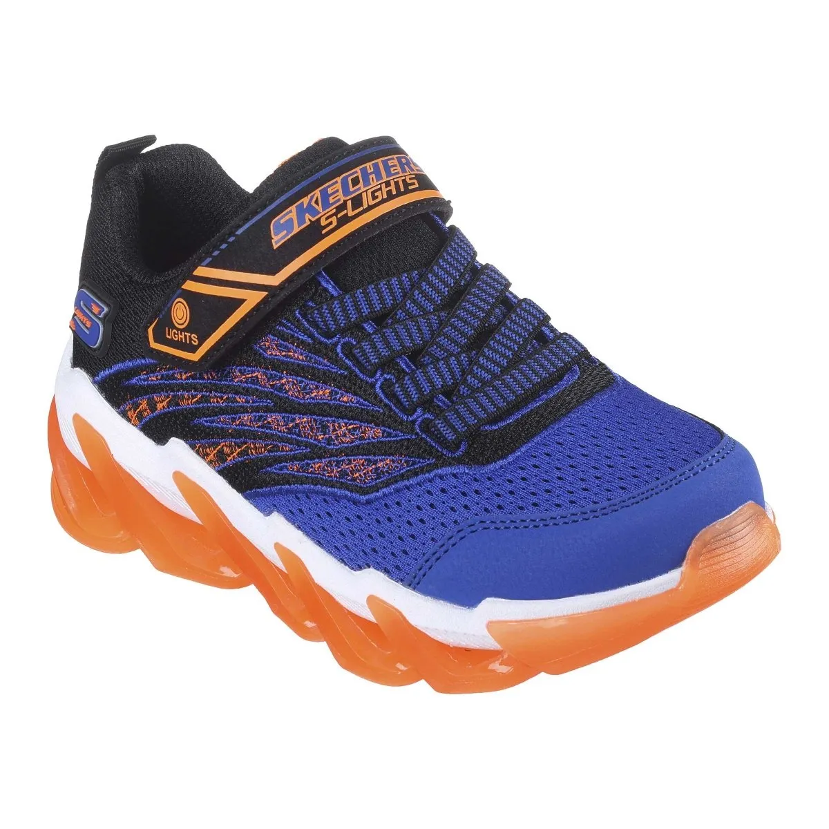 Sketchers PS (Preschool) S Lights: Mega Surge Black/Orange/Blue