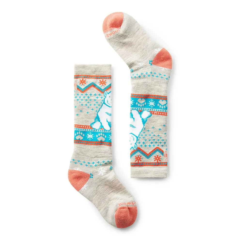 Smartwool Kids' Wintersport Polar Bear Pattern Over the Calf Sock - Full Cushion