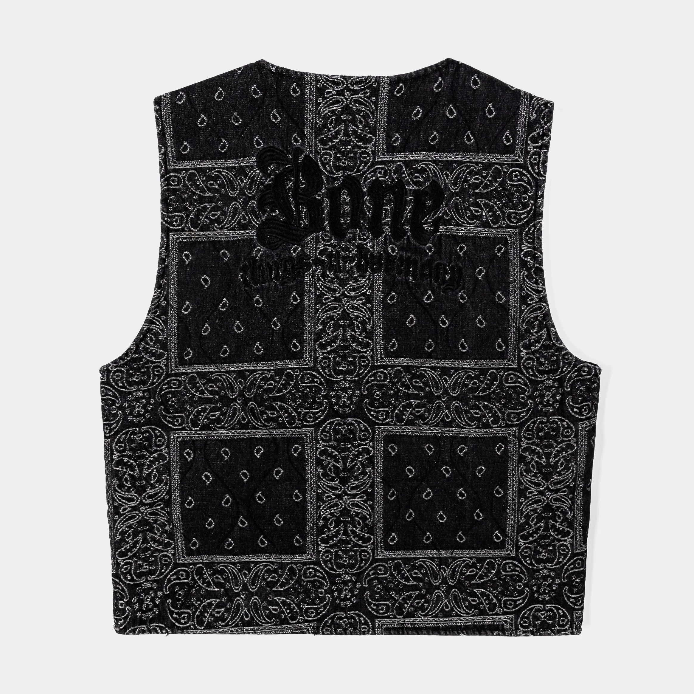 SP x Bone Thugs N Harmony Paisley Puffer Mens Vest (Black)