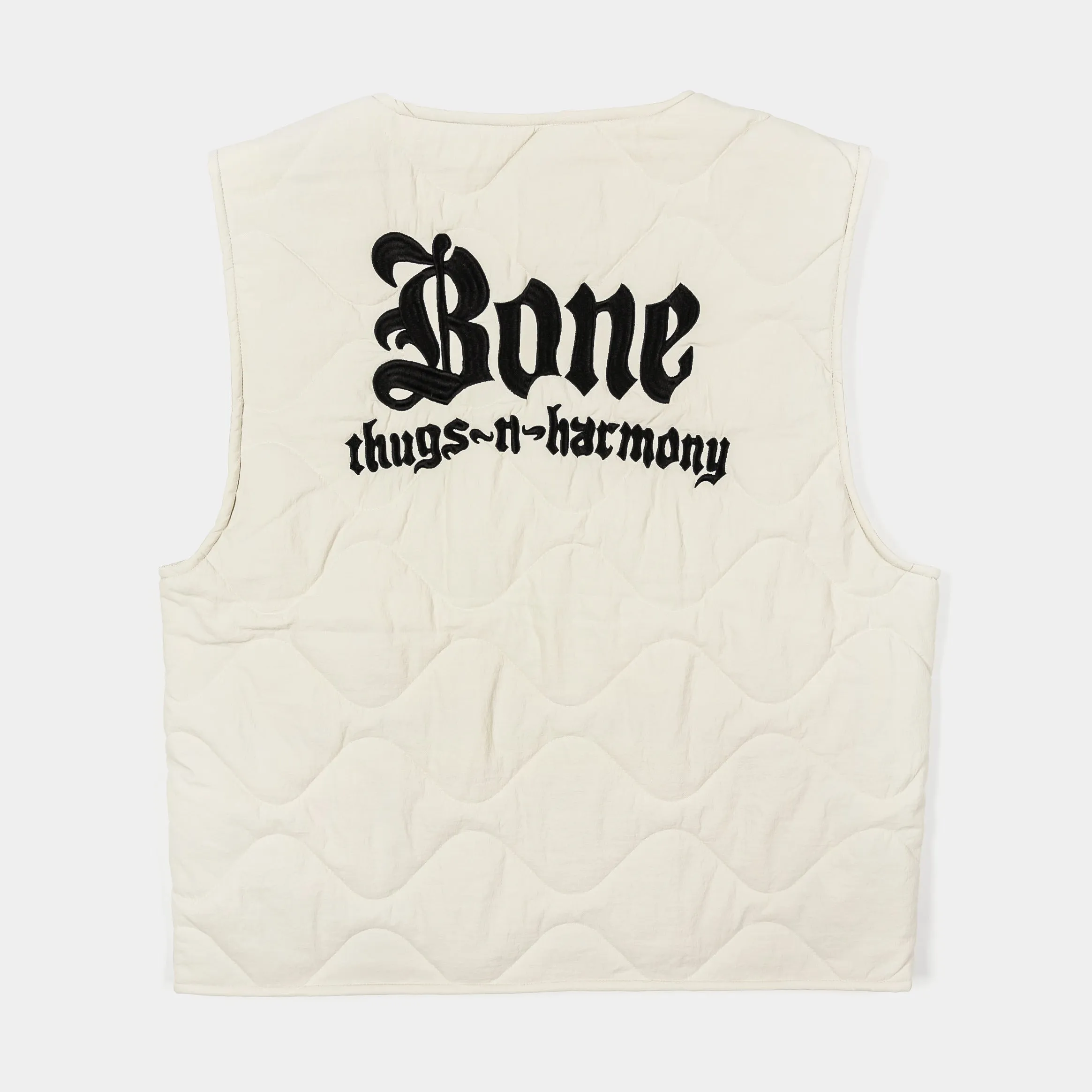 Mens Beige Stone Puffer Vest - SP x Bone Thugs N Harmony Collaboration