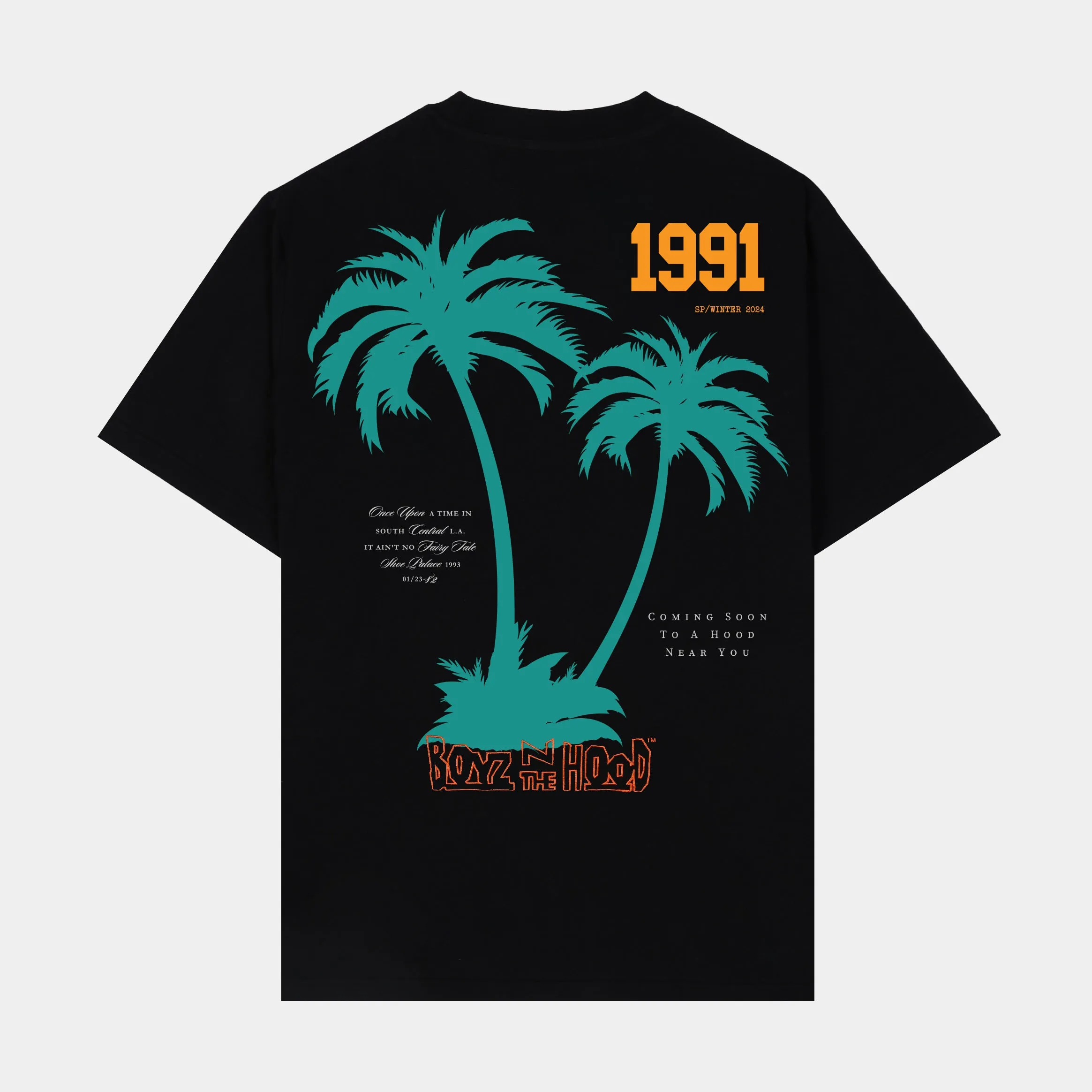 SP x Boyz N The Hood Palms Mens Short Sleeve Shirt (Black/Orange)