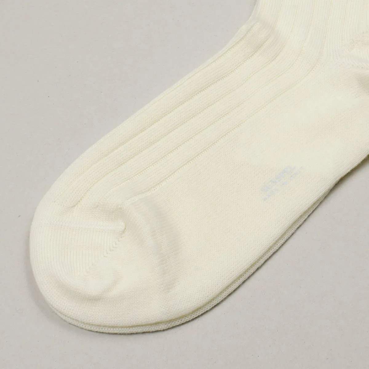 Sunspel - Merino Rib Socks - Archive White