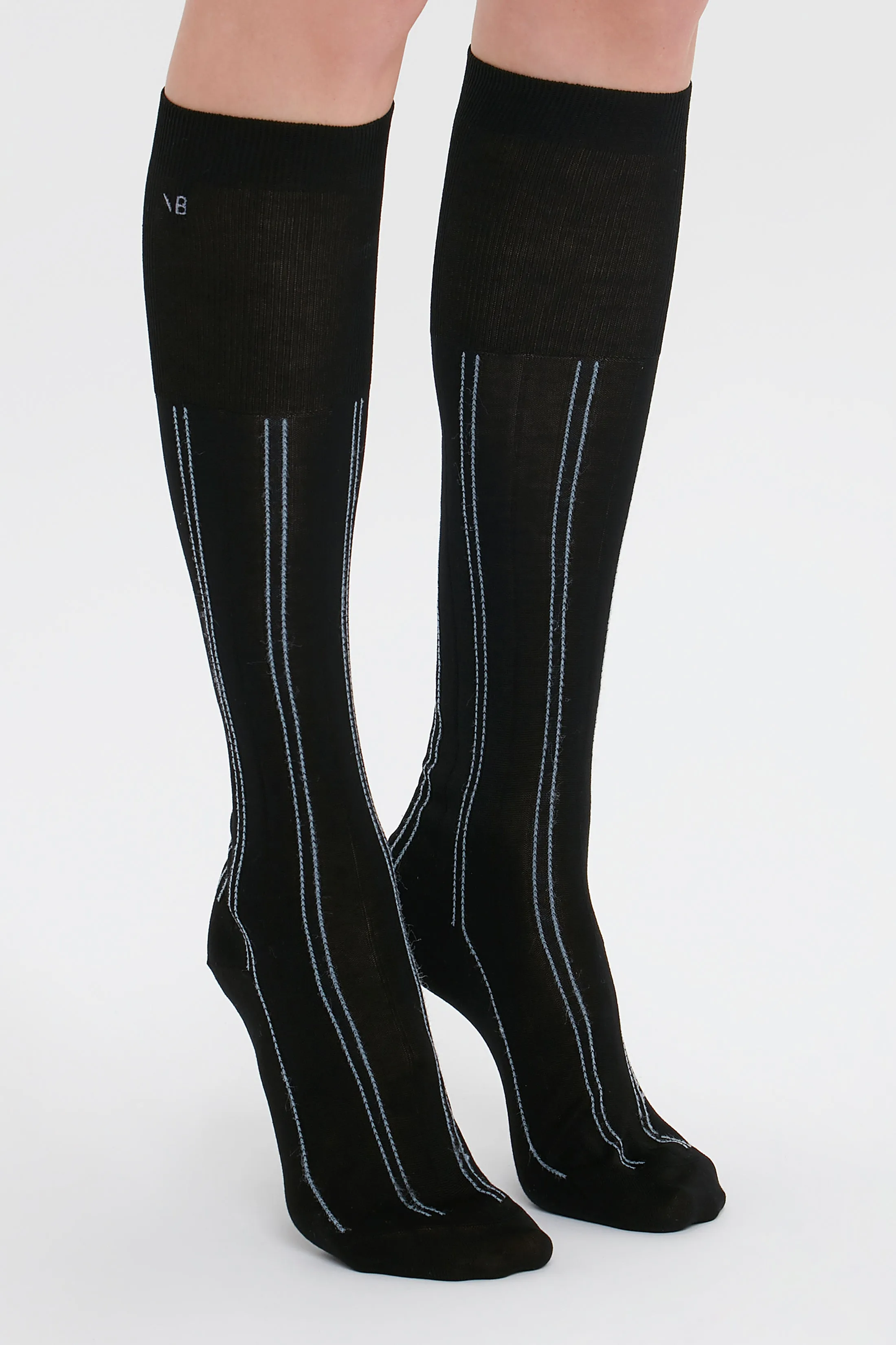 Superfine Rib Socks In Black