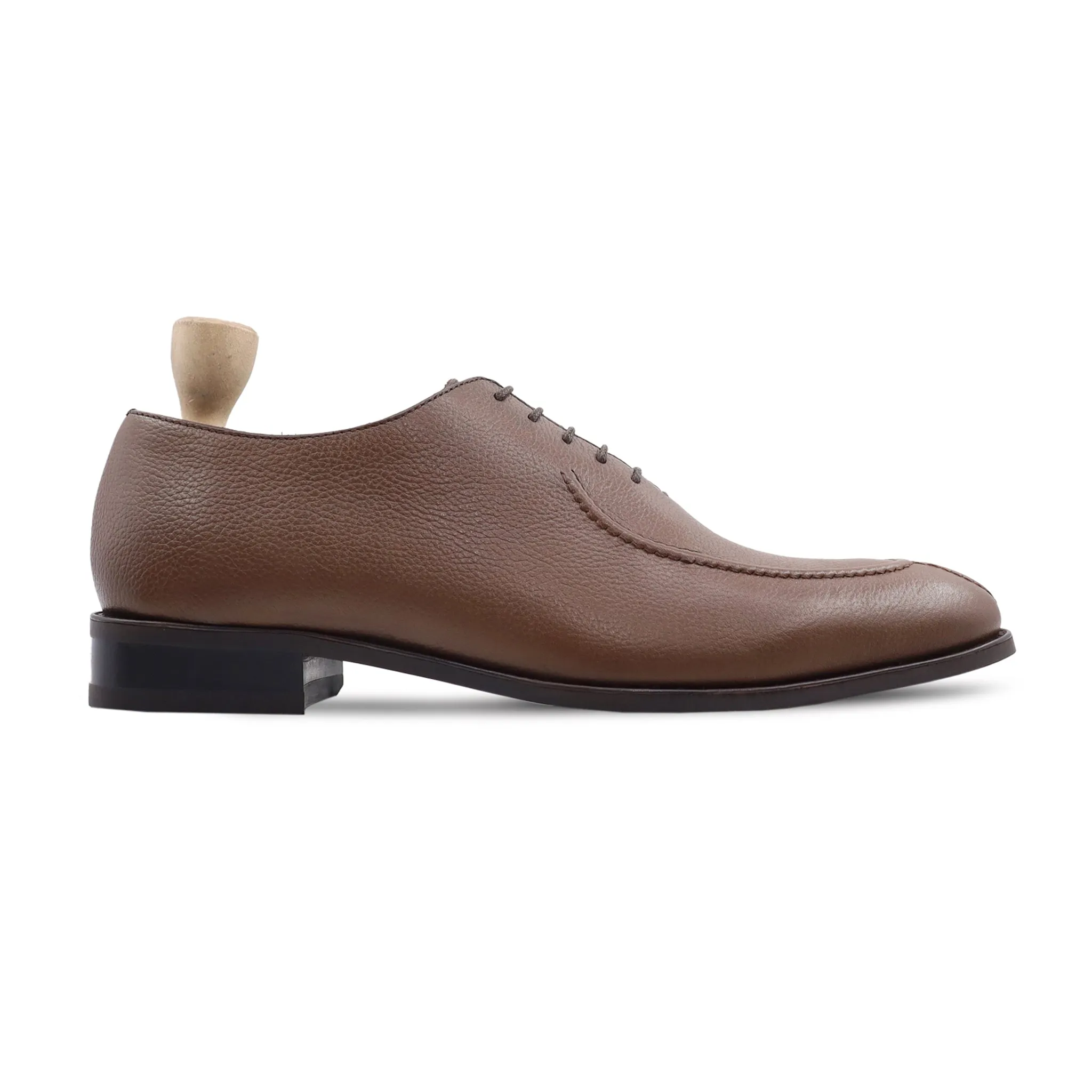 Torun - Men's Brown Pebble Grain Wholecut Shoe