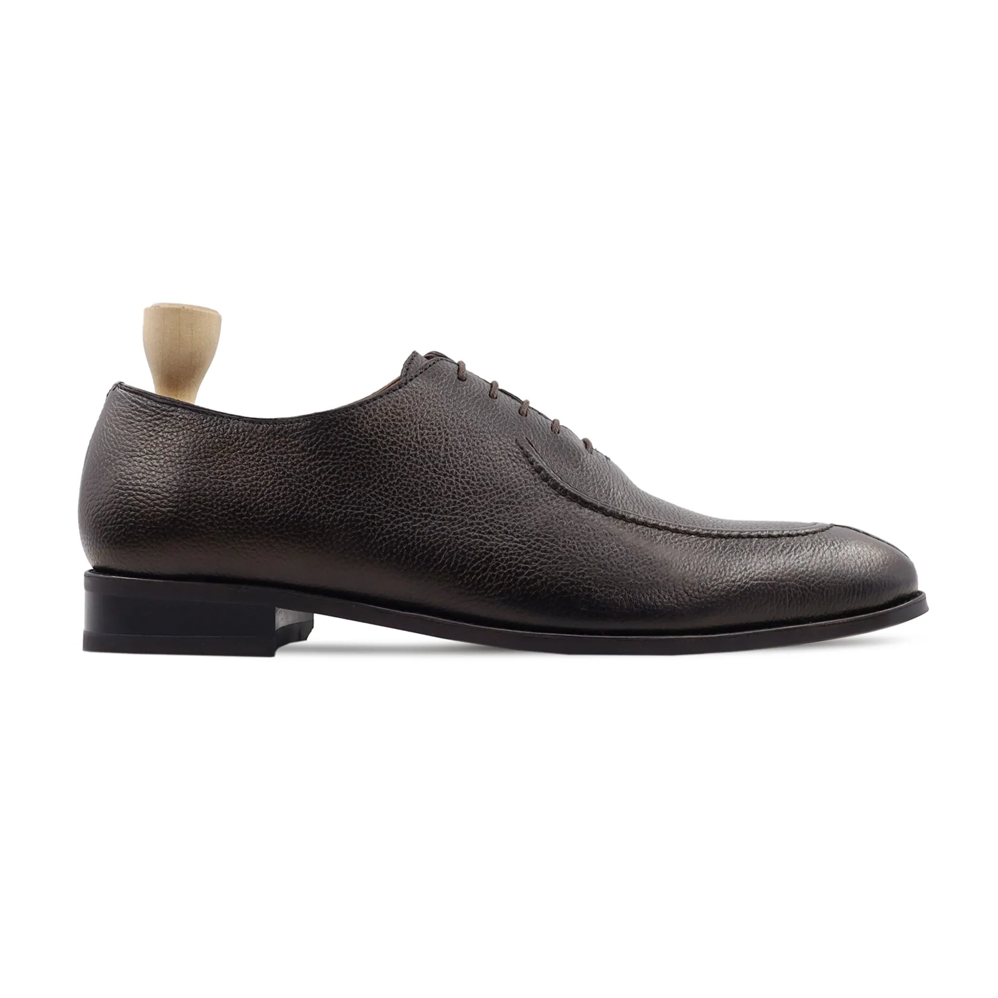 Torun - Men's Dark Brown Pebble Grain Wolecut Shoe