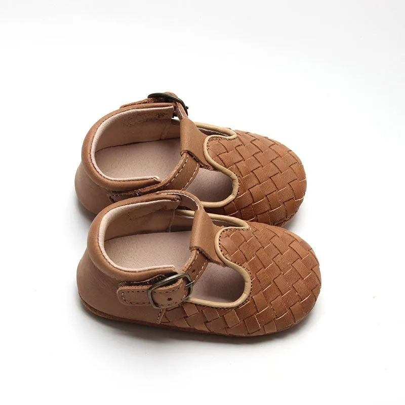 Woven Soft Sole T-Bar Walnut